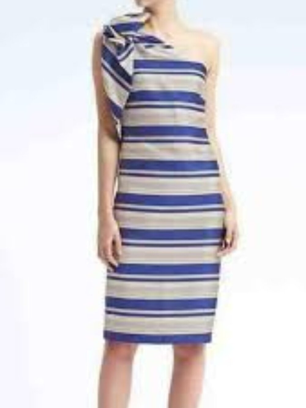 Banana Republic Fitted One-Shoulder Bow Dress